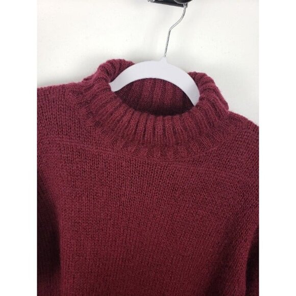 Gitano Retro Oversized Maroon Red 80s 90s Grunge Mohair Blend Sweater Small - Picture 5 of 11